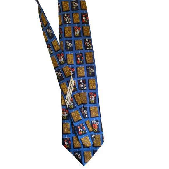 Ermenegildo Zegna Blue Floral Motif Silk Tie - Picture 4 of 5
